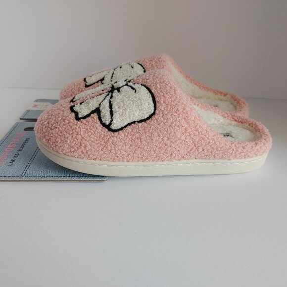Pink Cozy Slippers with Bow - Women's Size Med. 7-8 NWT - Picture 3 of 15